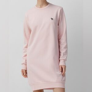 Paul Smith Light Pink Organic Cotton Sweatshirt Dress zebra Size M $230